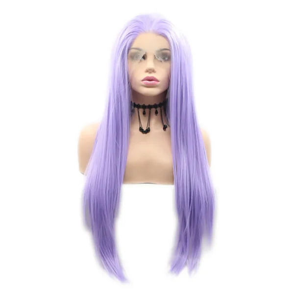 Synthetic lace Front Wigs, Straight, Purple, S11