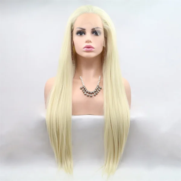 Synthetic lace Front Wigs, Straight, Blonde, S23
