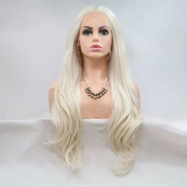 Synthetic lace Front Wigs, Wave, Blonde, S3