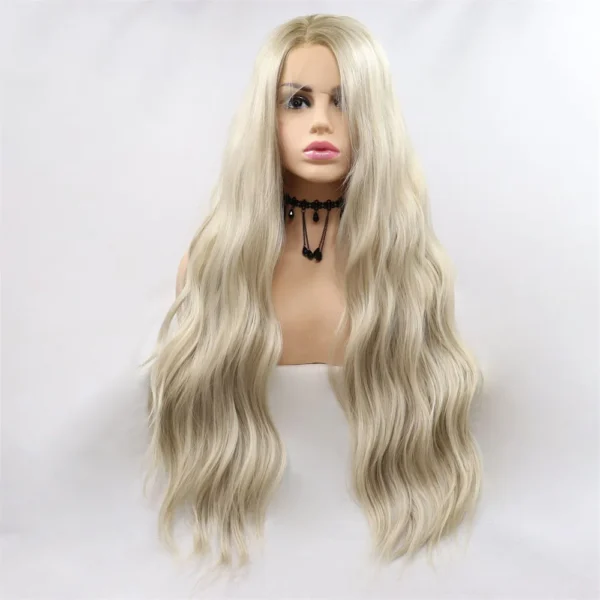 Synthetic lace Front Wigs, Wave, Blonde, S43