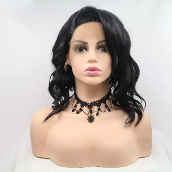 Synthetic lace Front Wigs, Wave, Black, S52