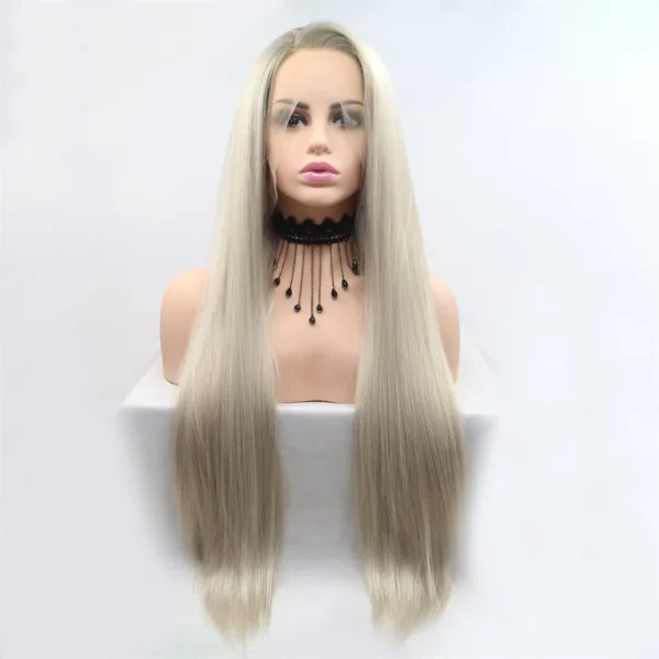 Synthetic lace Front Wigs, Straight, Blonde, S55