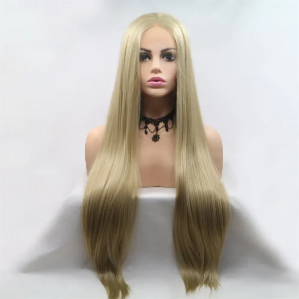 Synthetic lace Front Wigs, Straight, Blonde, S58