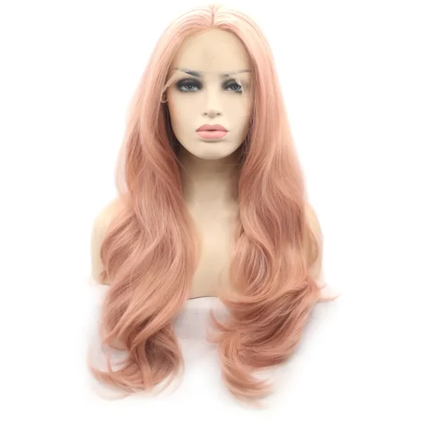 Synthetic lace Front Wigs, Wave, Peach, S6