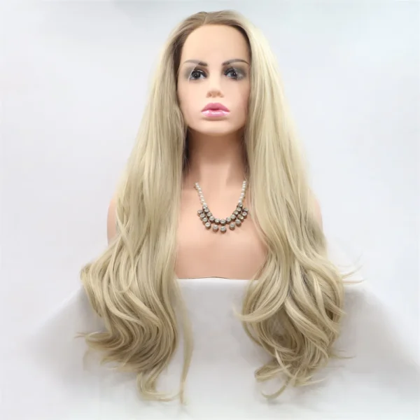 Synthetic lace Front Wigs, Wave, Blonde, S60