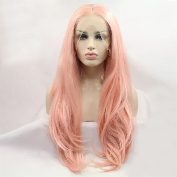 Synthetic lace Front Wigs, Wave, Peach, S65