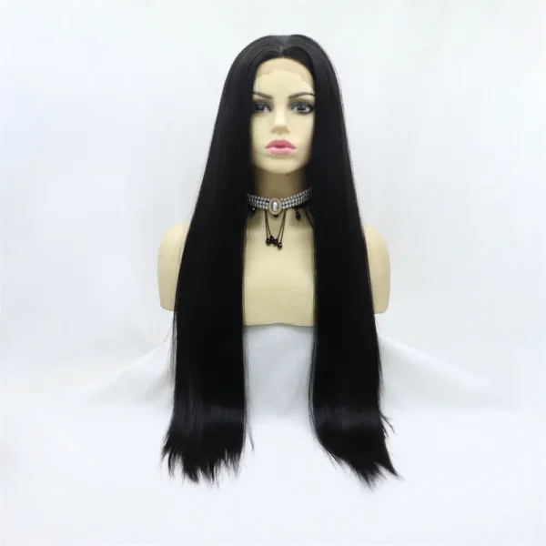 Synthetic lace Front Wigs, Straight, Black, S67