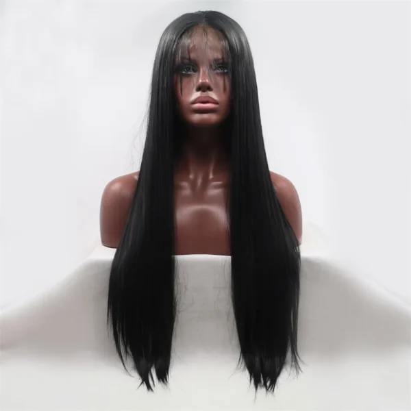 Synthetic lace Front Wigs, Straight, Black, S69