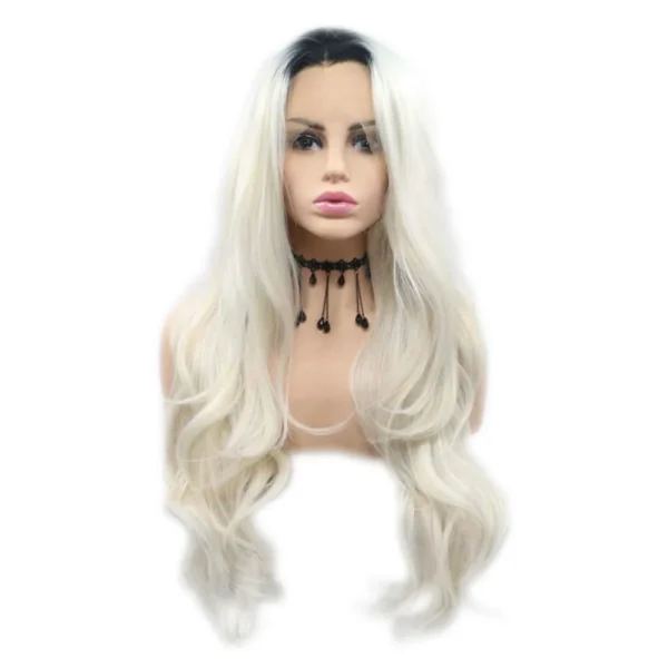 Synthetic lace Front Wigs, Wave, Ombre Blonde, S7