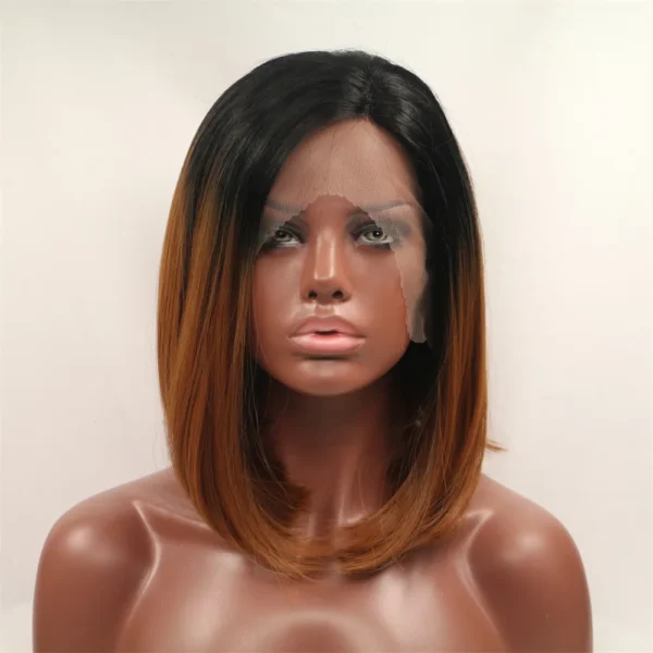 Synthetic lace Front Wigs, Straight, Brown, S71